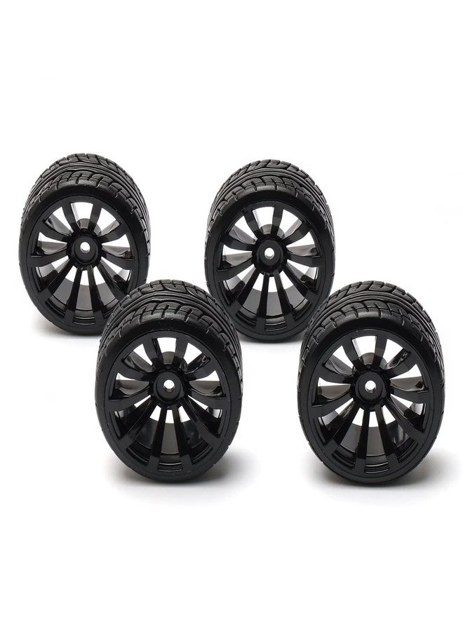 Rowiz 1/10 RC Drift Wheels 12mm Plastic RC Drift Tires & Black 10 Spokes Wheel Rims Pack of 4 - Image 4